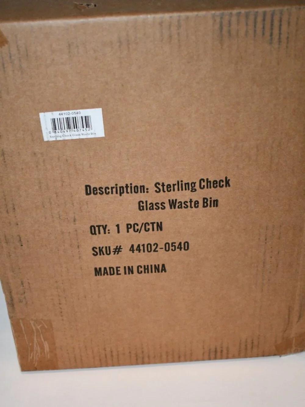 Mackenzie Childs Sterling Check Glass Waste Bin #44102-0540 NIB Details: Printed